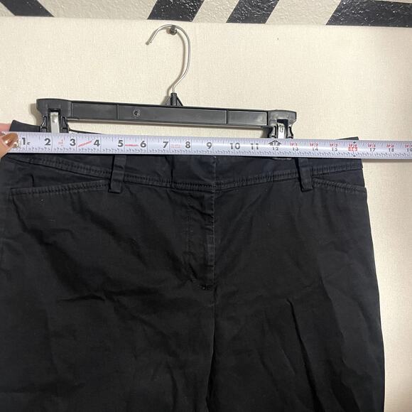 Talbots Perfect Crop Pants Black Mid Rise Slim Leg Cotton Trousers - Size 10p - Picture 9 of 10